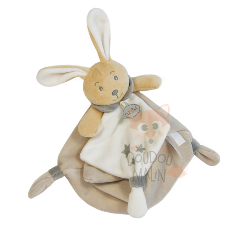 Perle et perlim plat lapin gris beige blanc étoile 